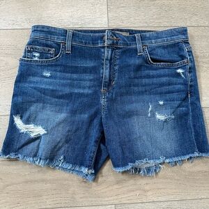 Joe's Jeans Dark Blue Distressed Jean Shorts